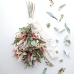 ユーカリとくすみピンクのスワッグ 𖦞