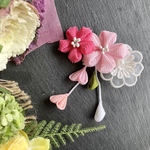 つまみ細工 髪飾り 桜 ベビークリップ