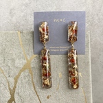 stick・clear orange ピアス