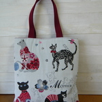 to様オーダー品：フランス生地　ジャカード織りのボー・シャ柄トートバッグ