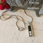 シルバー×ブラック レクタングル ヴィンテージ ネックレス No.968