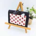 【再販】ミニ財布⭐︎イチゴ柄&デニム　バックポケット付き（ピンク）