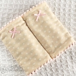 エルゴ よだれパッド☆ベージュドット ピンク ボーダーパイル リバーシブル