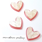 pink heart(4pcs) Individual design plate parts