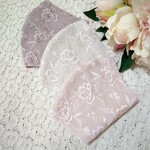 【新作❤️】美しい刺繍　フォーマル　レース　刺繍マスク　レースマスク　マスクカバー　不織布マスクカバー　結婚式　着物　和装用マスク　花柄マスク　夏マスク　母の日　大きめサイズ　日焼け防止