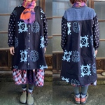 弓浜絣のシャツワンピース