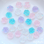 ５０個＊mixセット　カラフルクリスタルパーツ　フラワー