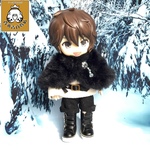 【オビツ11サイズ】もふもふケープ・黒3【ねんどろいどどーるサイズ】
