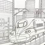 激ムズ（？）ぬりえ3枚セット［東京の鉄道］