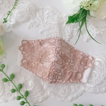  総刺繍🌸ローズ刺繍マスク🌸✳️ 抗ウイルス　抗菌　クレンゼ　3層　マスク　冠婚葬祭　ウエディング　洗えるマスク 選べる 肌に優しいシャダン生地 