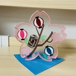 桜のオブジェ　シャカシャカお花見