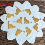 NO.2244 猫のシルエット貼り付けパーツ(金)
