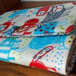 文庫判 お絵描きにゃんこ[レッド] パッチンボタンラミネートブックカバー