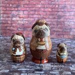 迷探偵パグちゃん　マトリョーシカ　3個組