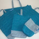 K様専用　くまステッチBlue×ブルーヒッコリーのオーダー5点