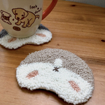 ハムケツモコモコースター(ミルクティー)　コースター　アクセサリー置き