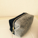 グレー×ブラックバイカラーポーチ