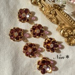 【4個】ヴィンテージアクリルカボション　パープル