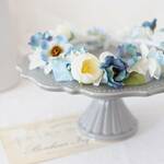 baby＆kids♡花冠　ホワイト&アンティークブルー　発表会　ファーストバースデー　誕生日　結婚式