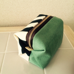 ストライプ×グリーン(ファスナーこげ茶)