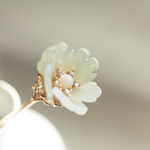 天然石サーペンティンのお花のかんざし　　簪　