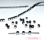 【天然石ビーズ】ヘマタイト　シルバー　3mm 10粒　ハンドメイド素材