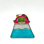 ★プク丸ピンバッジ★ 富士山から昇るプク丸王子