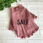 【SALE】犬服SS ピンクのハイネックタンクトップ　ベージュ