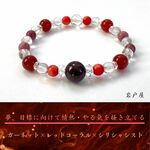 【目標や夢をやり遂げたい方に】ガーネット　レッドコーラル　カーネリアン　情熱　やる気　やり遂げる　前向き　目標　天然石　パワーストーンブレスレット　