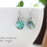 ◇◆+angelo+チェコメロンの一粒ピアス(p-145)アクアマリンセルシアン S 