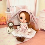 うさ耳ボンネット＋ワンピース＋ドロワーズ　3点セット　ミディブライスアウトフィット　服