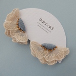  【minne10th anniversary sale】-beige-レースフラワーイヤリング（ピアスの方にも◯）