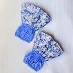 マーガレットブーケのアームカバー　春の青色