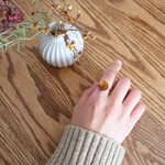 1950's 西ドイツ ヴィンテージ ガラス ボタン の 1粒 リング 