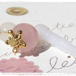 Love*ディープローズクォーツとムーンストーンのイヤホンジャックアクセサリー