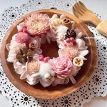 【sale＊送料無料】\new!!/ ケーキみたいなミニリース♡ドライフラワー リース ~いちごクリーム~  バレンタイン ひなまつりにも♡