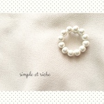ちょっと大きめ♪ｺｯﾄﾝﾊﾟｰﾙ circle ﾌﾞﾛｰﾁ★white