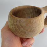 　t-ymmt119様注文作品　無塗装の桑の木の一木彫りコーヒーカップ　