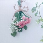 スワッグ   かすみ草   ローズピンク 