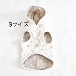 [犬服] Sサイズ 完成品 チワワ　　　　　　　　　　　　レースニット フード付 タンクトップ リバーシブル