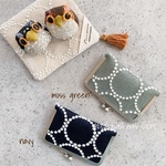 ミナペルホネン　じゃばら　がま口カードケース　navy