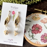Tulipe チューリップ  レモンカラー ピアス/イヤリング リバティ つまみ細工