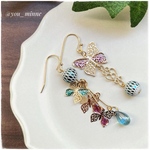 和風・手毬と蝶達/ピアス/ノンホールピアス