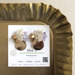 new! 淡水パール＆チェコビーズイヤリング・ピアス