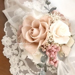 コサージュ＊プリザーブドフラワー　コサージュ＊薔薇のコサージュ＊ヌードピンク
