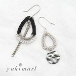 ドロップフープピアス・イヤリング　/　シルバーチェーン　アシメトリー