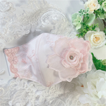 🆕🌸透かし刺繍マスク🌸✳️ 抗ウイルス　抗菌　クレンゼ　3層　マスク　冠婚葬祭　ウエディング　洗えるマスク 透かしピンク マスク　選べる 肌に優しいシャダン生地 