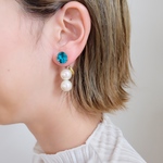 【2点のみ】【atelier chimie】Vintage cabochon assorted jewelery