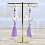 折り鶴ピアス(タッセル)