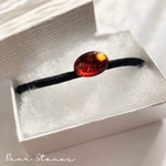 天然琥珀（バルティックアンバー）のヘアゴム 天然石 パワーストーン  -amber